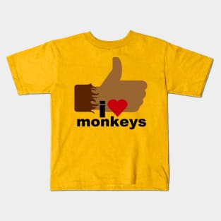 I Love Monkeys Kids T-Shirt